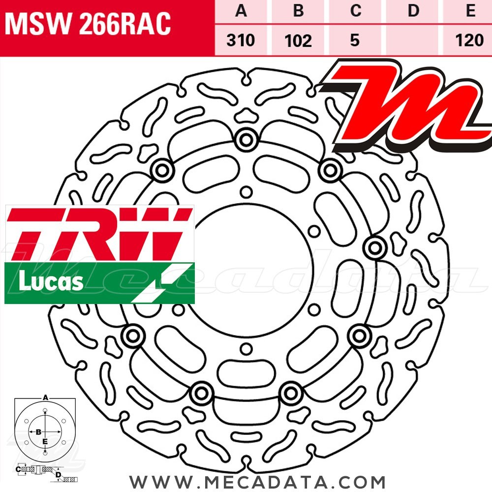 Disque de frein ~ TRW Lucas MSW 266 RAC 