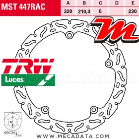 Disque de frein ~ TRW Lucas MST 447 RAC 