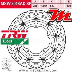Disque de frein ~ TRW Lucas MSW 204 RAC 