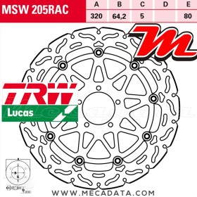 Disque de frein ~ TRW Lucas MSW 205 RAC 