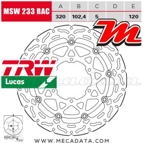 Disque de frein ~ TRW Lucas MSW 233 RAC 
