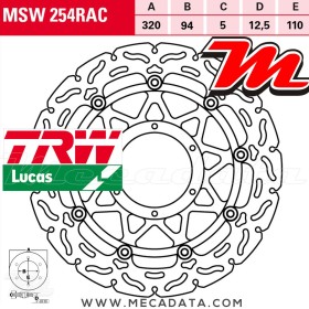 Disque de frein ~ TRW Lucas MSW 254 RAC 