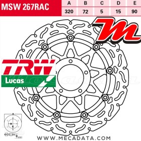 Disque de frein ~ TRW Lucas MSW 267 RAC 