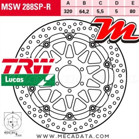 Disque de frein ~ TRW Lucas MSW 288 SP-R 