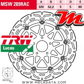 Disque de frein ~ TRW Lucas MSW 289 RAC 