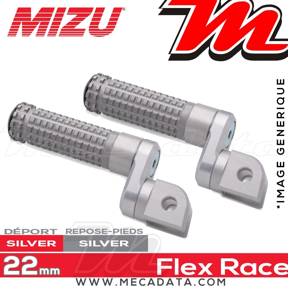 Repose-pieds ajustables conducteur Mizu Flex-Race Value:22 mm | Argent | Argent