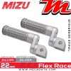 Repose-pieds ajustables conducteur Mizu Flex-Race Déport mm| Couleur déport | Couleur repose-pieds:22 mm | Argent | Argent