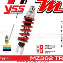 Amortisseur YSS MZ362 TR ~ Yamaha YZF-R 125 (RE061) ~ Annee 2012 