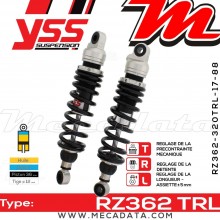 Amortisseur YSS RZ362 TRL ~ Kawasaki VN 1500 FI N Classic (VNT50NNA) ~ Annee 2002 