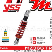 Amortisseur YSS MZ366 TR ~ Yamaha YZF 1000 R Thunder Ace (4VD) ~ Annee 1998 - 1999 