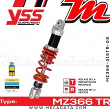 Amortisseur YSS MZ366 TR ~ Aprilia RS 250 (LDA00) ~ Annee 1998 - 2002 