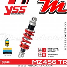 Amortisseur YSS MZ456 TR ~ Yamaha FZS 600 SN Fazer (RJ022) ~ Annee 2000 