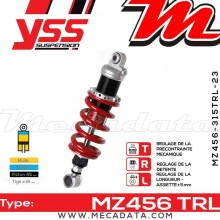 Amortisseur YSS MZ456 TRL ~ Triumph Trident 900 (T300C) ~ Annee 1994 