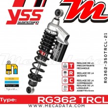 Amortisseur YSS RG362 TRC ~ Honda CB 750 F2 Seven Fifty (RC42A) ~ Annee 2001 - 2003 