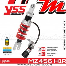 Amortisseur YSS MZ456 H1R ~ Honda XL 600 V Transalp (PD06) ~ Annee 1988 