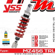 Amortisseur YSS MZ456 TRL ~ Buell XB9R 1000 i.e. Firebolt (XB1) ~ Annee 2004 