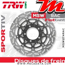 Disque de frein Avant gauche ~ Kawasaki Z 750 R ABS (ZR750N) 2011-2012 ~ TRW Lucas MSW 274 RAC