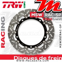 Disque de frein Avant ~ BMW S 1000 RR (K10/K46) 2009-2015 ~ TRW Lucas MSW 357 RAC-SP 