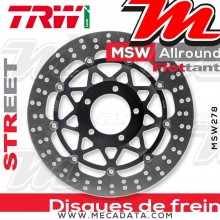 Disque de frein Avant ~ Triumph 1050 Speed Triple R ABS (515NV) 2012-2015 ~ TRW Lucas MSW 278