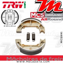 Mâchoires de frein Arrière ~ Gilera TPH 125 Typhoon 1993-1995 ~ TRW Lucas MCS 991