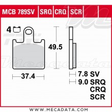 Plaquettes de frein Avant ~ Kawasaki ZX-6R 600 Ninja ZX600P 2007-2008 ~ TRW Lucas MCB 789 SCR 