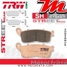 Plaquettes de frein Arrière ~ Honda VFR 1200 XD Crosstourer ABS DTC SC70 2012+ ~ TRW Lucas MCB 848 SH