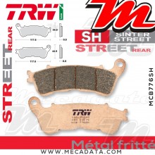 Plaquettes de frein Arrière ~ Honda CBF 1000 ABS SC58 2006-2010 ~ TRW Lucas MCB 776 SH