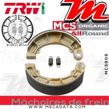 Mâchoires de frein Arrière ~ Honda VT 750 C Shadow RC50 2004-2009 ~ TRW Lucas MCS 806