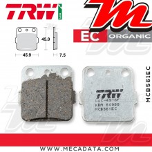 Plaquettes de frein Avant ~ Honda EX 450 Sporttrax 2001+ ~ TRW Lucas MCB 561 EC