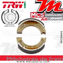 Mâchoires de frein Avant ~ Yamaha CA 50 E 14T 1983-1985 ~ TRW Lucas MCS 960