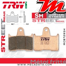 Plaquettes de frein Arrière ~ Suzuki GSXR 1000 WVBZ 2004 ~ TRW Lucas MCB 729 SH 