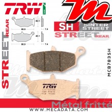 Plaquettes de frein Arrière ~ Suzuki GSXR 750 WVCW 2008-2010 ~ TRW Lucas MCB 783 SH 