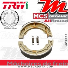 Mâchoires de frein Arrière TRW Lucas MCS 959 pour Suzuki LT-F 400 King Quad 08-10