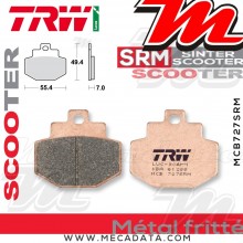 Plaquettes de frein Arrière TRW Lucas MCB 727 SRM pour Piaggio GT 200 Granturismo M31 03-06 