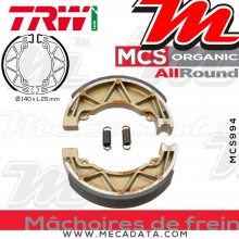 Mâchoires de frein Arrière TRW Lucas MCS 994 pour Piaggio SKR 125 Skipper ST 4T M21 00-04 