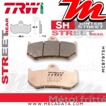 Plaquettes de frein Arrière ~ MV Agusta 750 Brutale, Brutale S F4 2001-2006 ~ TRW Lucas MCB 797 SH