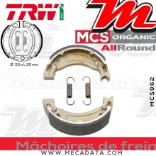 Mâchoires de frein Arrière ~ Yamaha TW 125 Trailway DE01 1999-2002 ~ TRW Lucas MCS 962