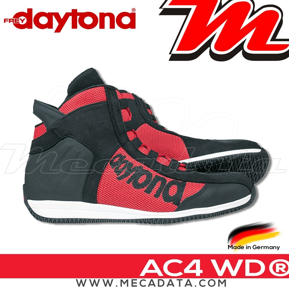 Baskets moto Daytona AC4 WD®  Couleur:Noir/Rouge