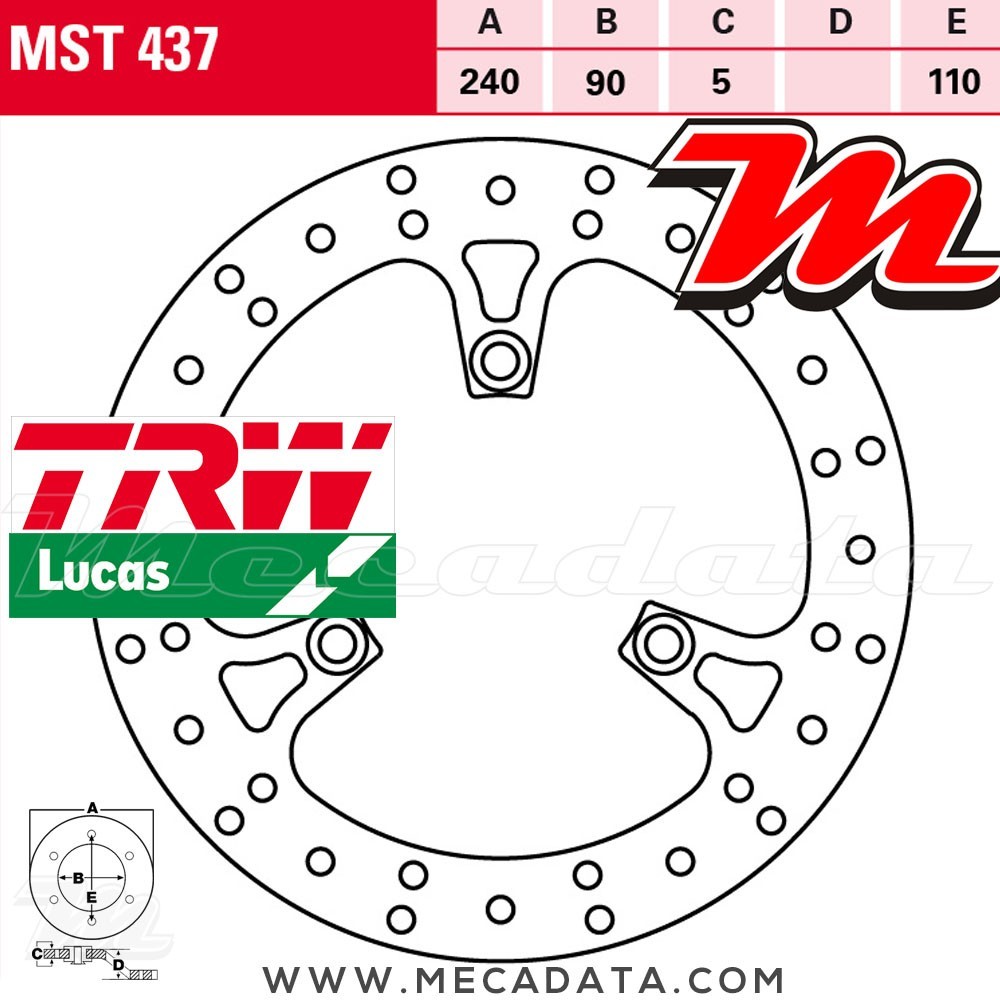 Disque de frein ~ TRW Lucas MST 437 ALL 