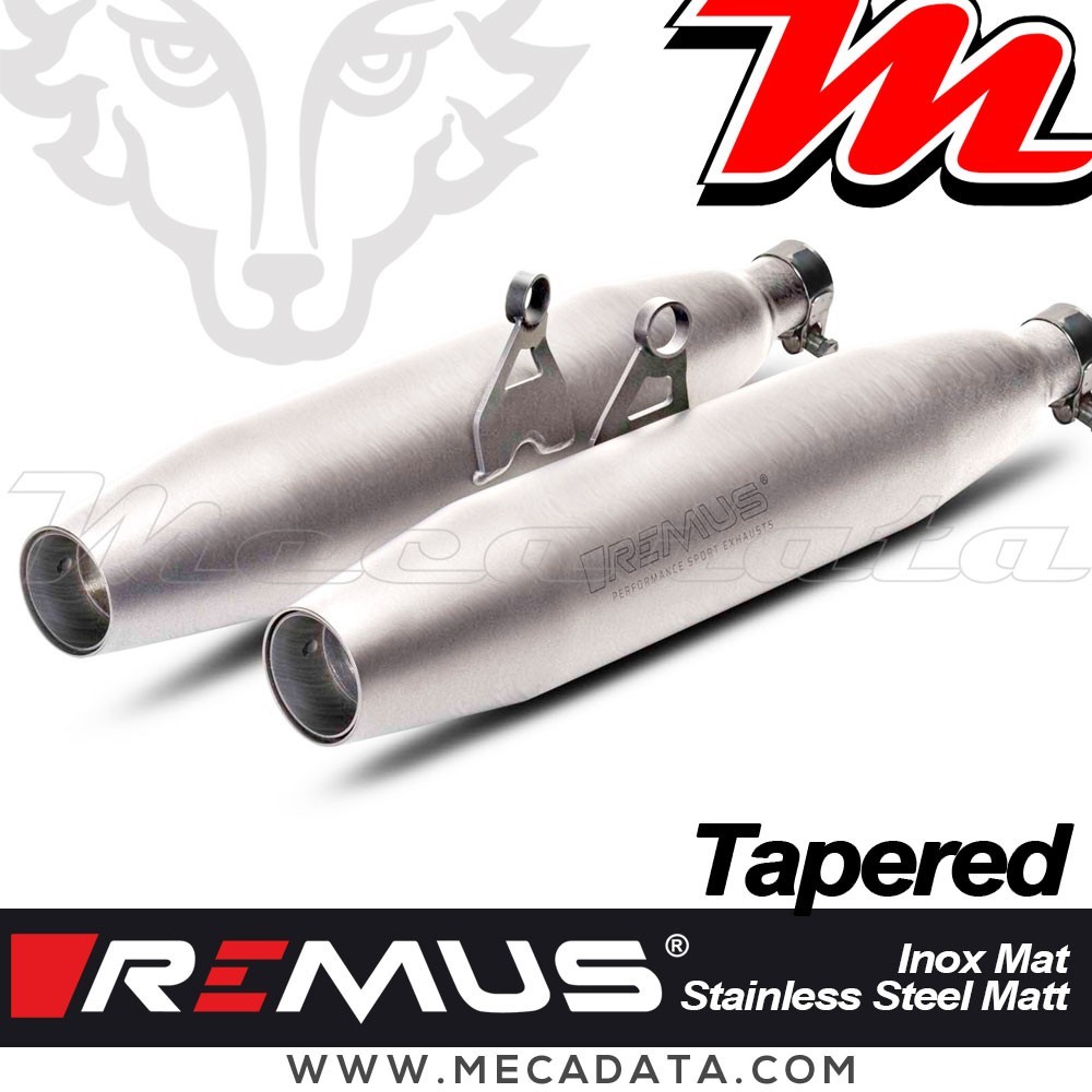 Paire de silencieux Pot d'échappement ~ Triumph Bonneville T100 2021+ ~ REMUS Custom Tapered