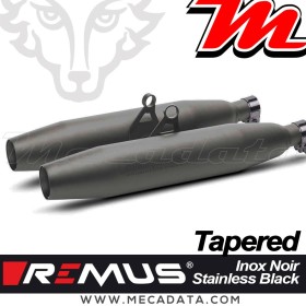 Paire de silencieux Pot d'échappement ~ Triumph Bonneville T100 2021+ ~ REMUS Custom Tapered