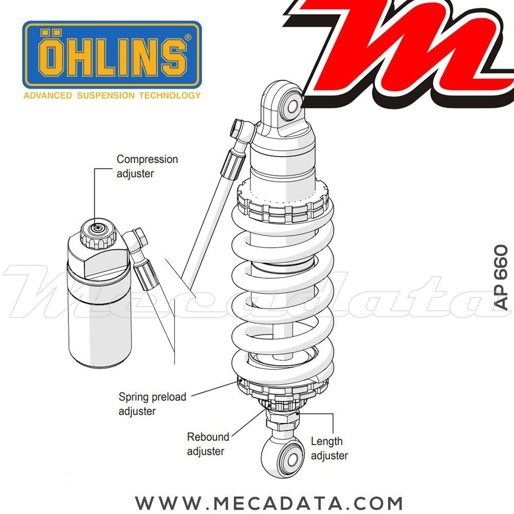 Amortisseur Ohlins ~ AP 660 (S46HR1C1L) 