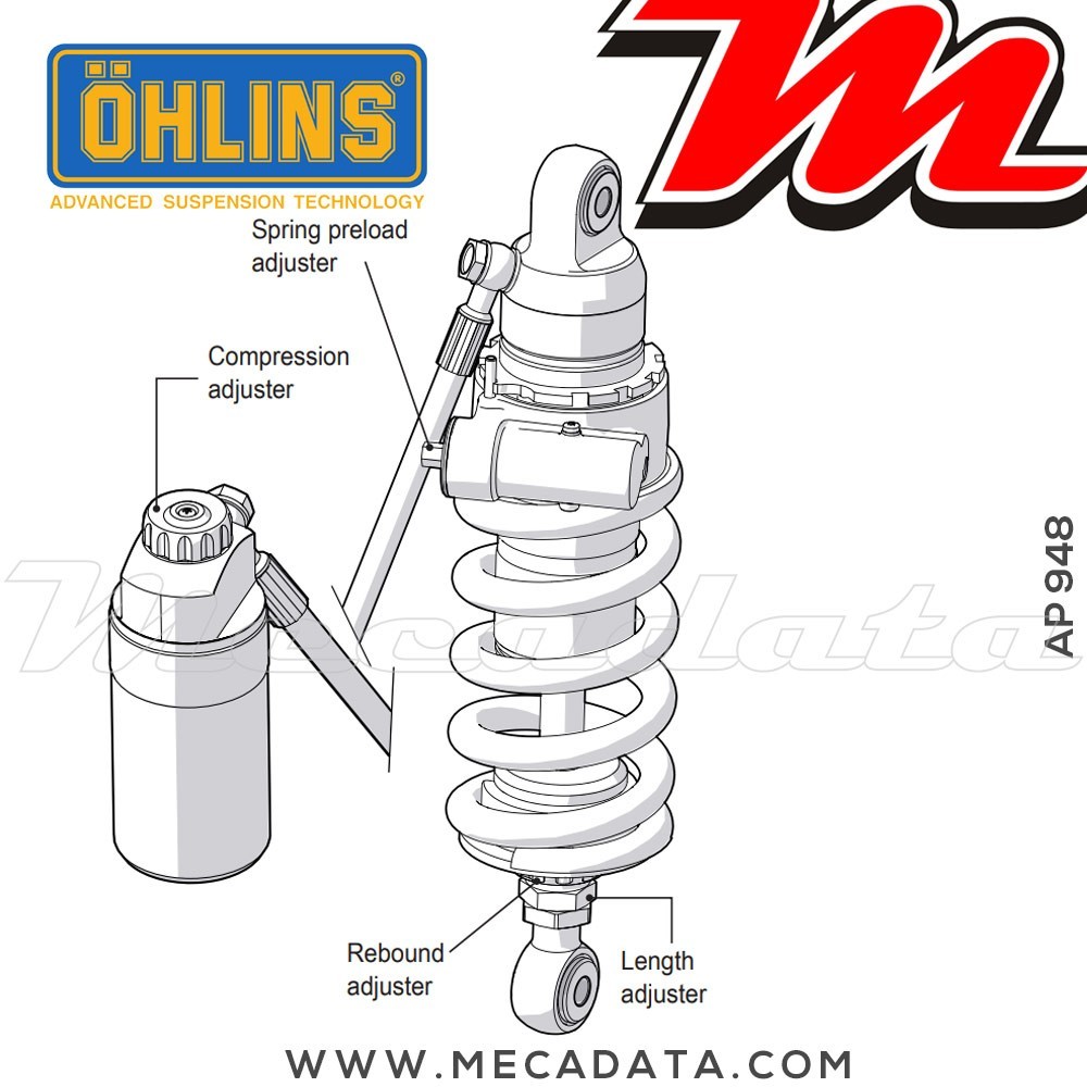 Amortisseur Ohlins ~ AP 948 (S46HR1C1LB) 