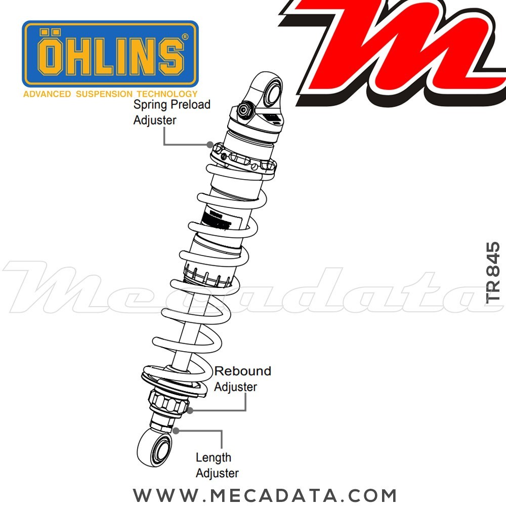 Paire d'amortisseurs Ohlins ~ TR 845 (S36DR1L) 