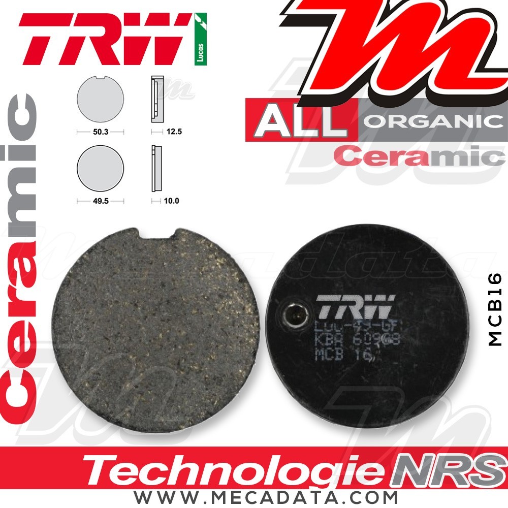 Plaquettes de frein Avant ~ TRW Lucas MCB 16 