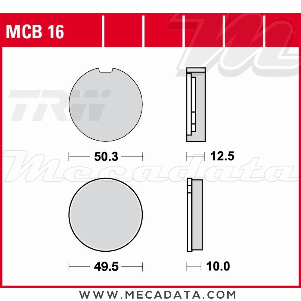 Plaquettes de frein Avant ~ TRW Lucas MCB 16 