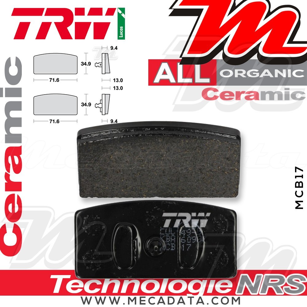 Plaquettes de frein Avant ~ TRW Lucas MCB 17 