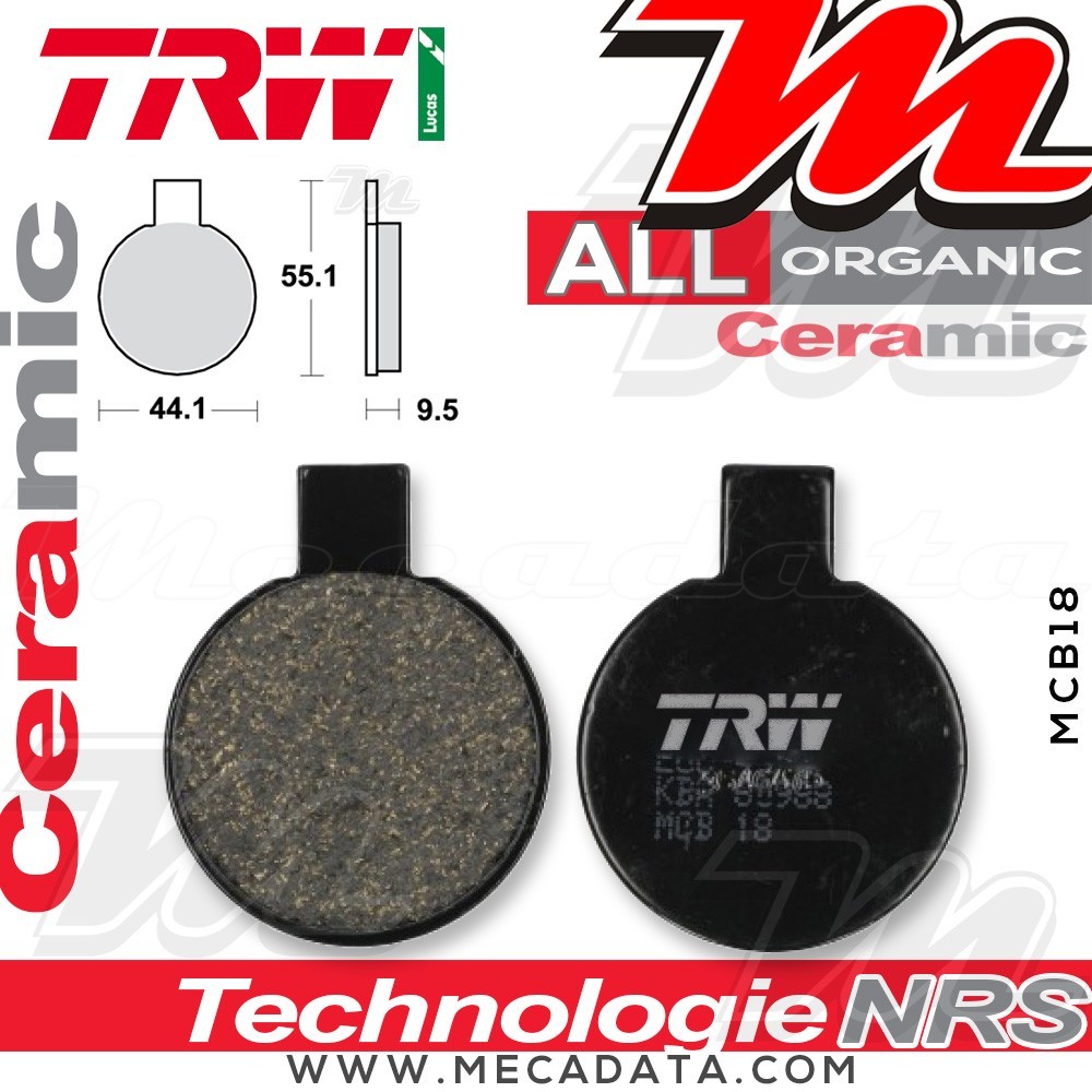 Plaquettes de frein Arrière ~ TRW Lucas MCB 18 