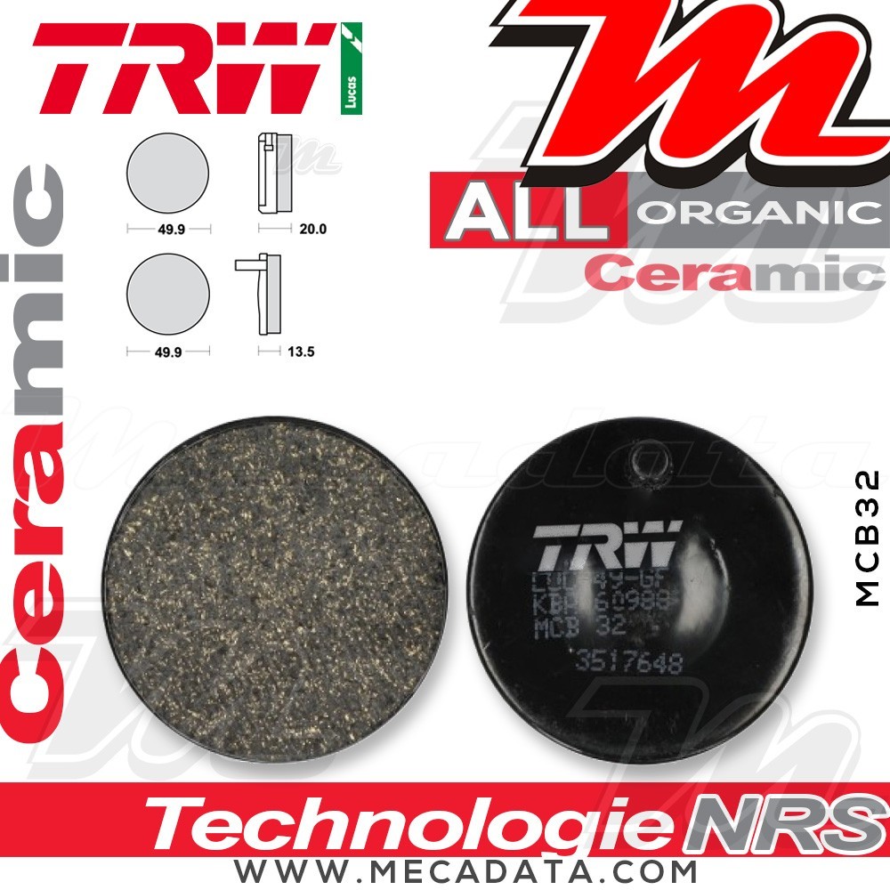 Plaquettes de frein Avant ~ TRW Lucas MCB 32 