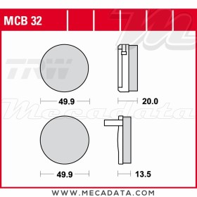 Plaquettes de frein Avant ~ TRW Lucas MCB 32 